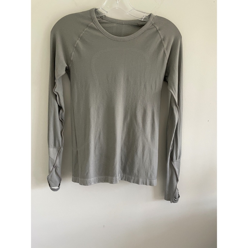 Lululemon Swiftly Tech Long Sleeve 2.0 Shirt Grey Training Top Womens Size 4